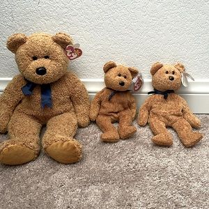 FUZZ- THE Beanie Baby and 2 fuzz normal sizes